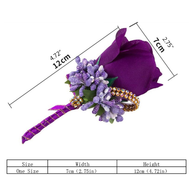 Bộ 3 Bông Hồng Giả Đính Đá Trang Trí Cho Chú Rể