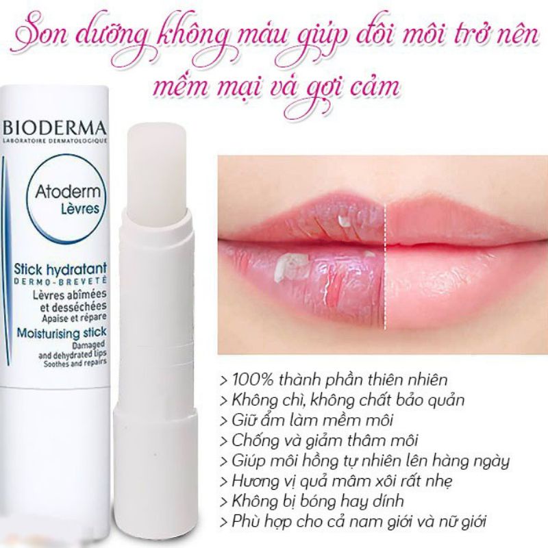 Son Dưỡng Môi Bioderma Atorderm Levres 4g [HÀNG CHÍNH HÃNG]