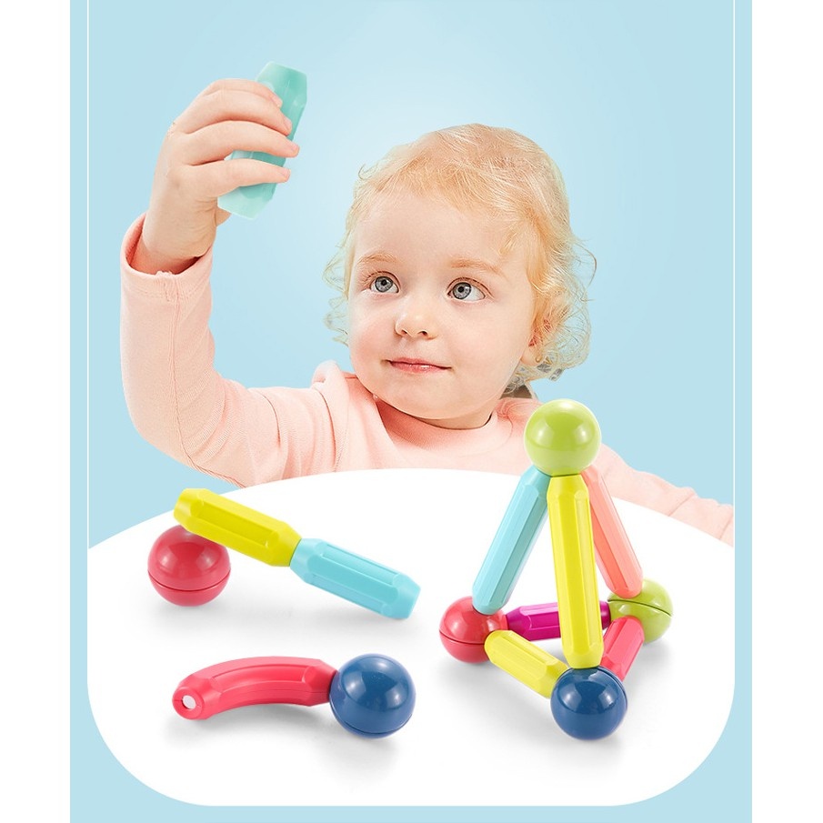 Bộ Xếp Hình Nam Châm Cho Bé (36, 42, 64 chi tiết), Montessori cao cấp, Đồ chơi Gỗ - Giáo Dục - An toàn - Thông minh