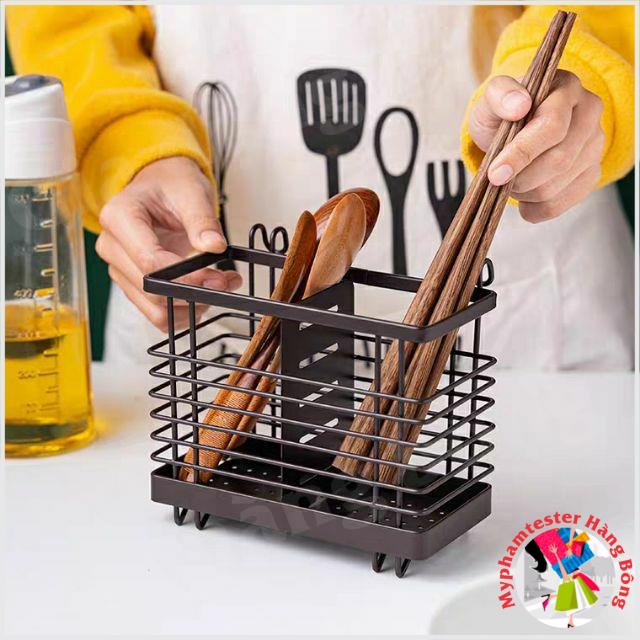 Kệ cắm thìa đũa thép đen hàng đẹp mã 4101
