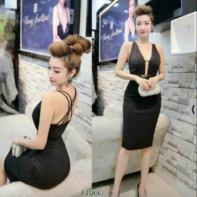 Đầm body chéo dây lưng