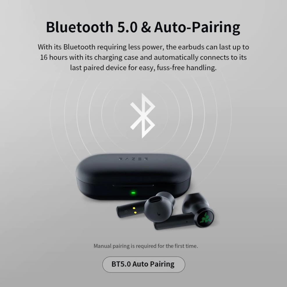 Tai Nghe Bluetooth 5.0 Razer Hammerhead True Wireless Fullbox - Bản Không APP
