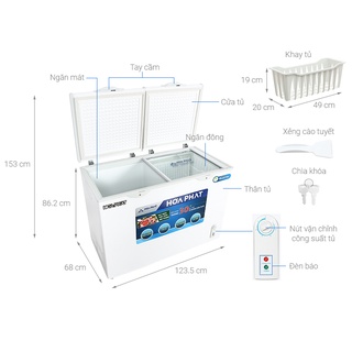 [SHIP HỎA TỐC 2H TẠI HN ] Tủ đông Hòa Phát 271 lít  INVERTER HCFI 656S2Đ2/ HPF BD8271 , dàn đồng 1 ngăn đông 1 ngăn mát