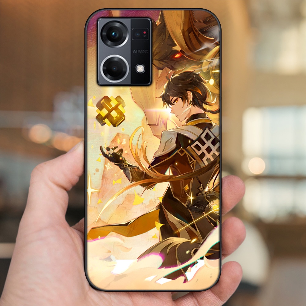 Ốp lưng Oppo Reno 8 4G viền đen in hình Zhongli Genshin Impact