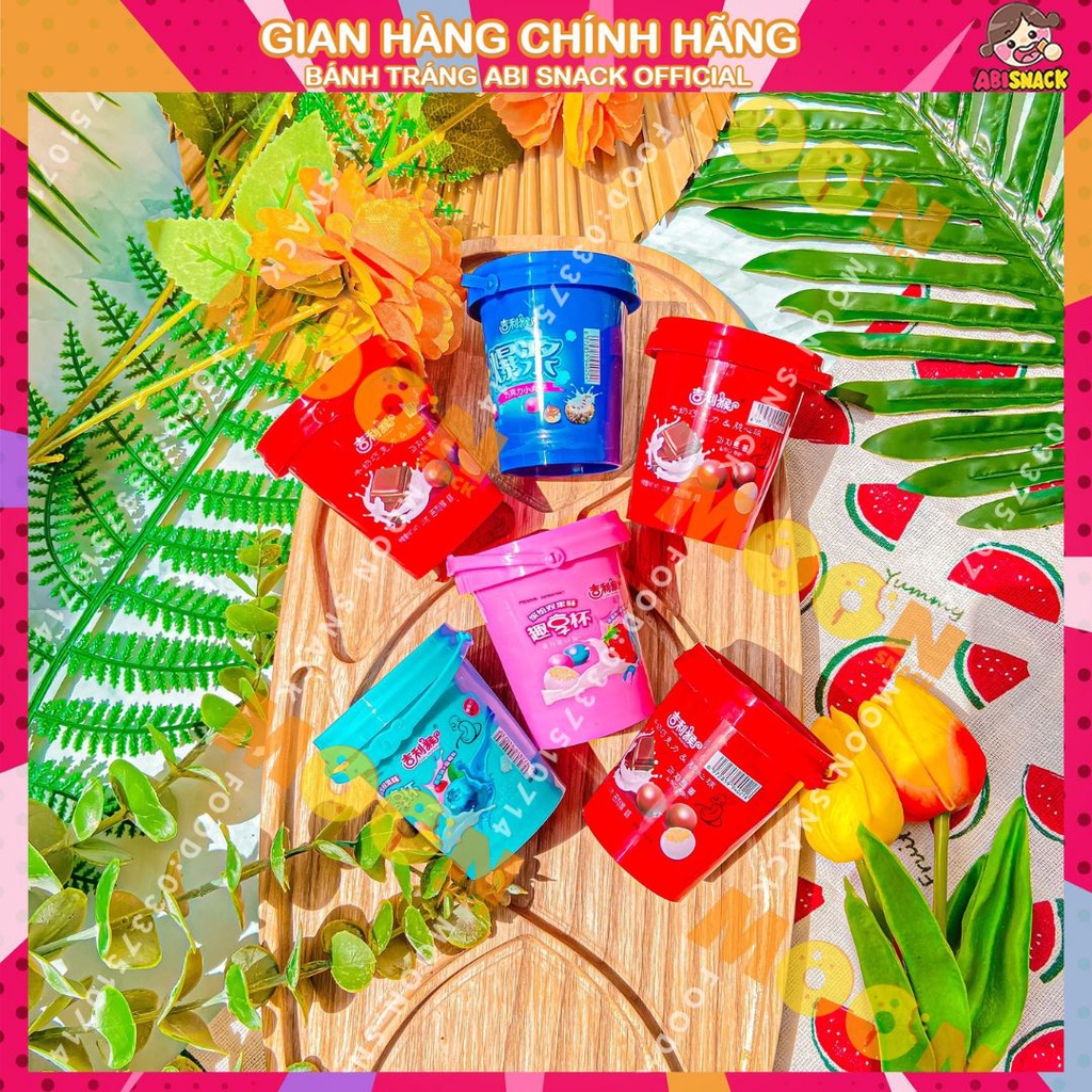 HOT xô kẹo sô cô la viên mix bánh oreo kèm muỗng múc mini dễ thương Hongkong xô 25gram