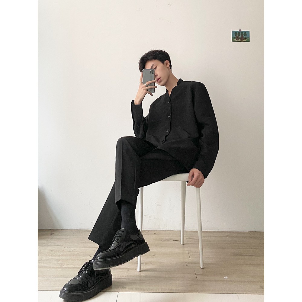 (THIẾT KẾ CHẤT LƯỢNG) Áo Sơ Mi Cổ Đứng Đũi Mát Unisex Phiên Bản Giới Hạn | BigBuy360 - bigbuy360.vn