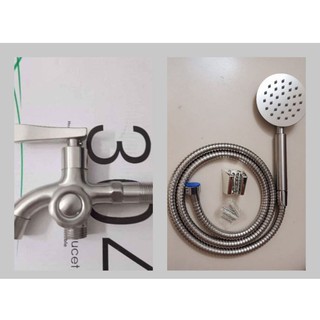 Bộ vòi củ sen lạnh, vòi hoa sen tắm inox 304