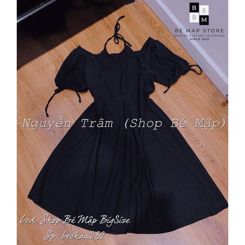 Đầm Maxi Xoè Cổ Yếm Tay Bồng BigSize 57-87Kg