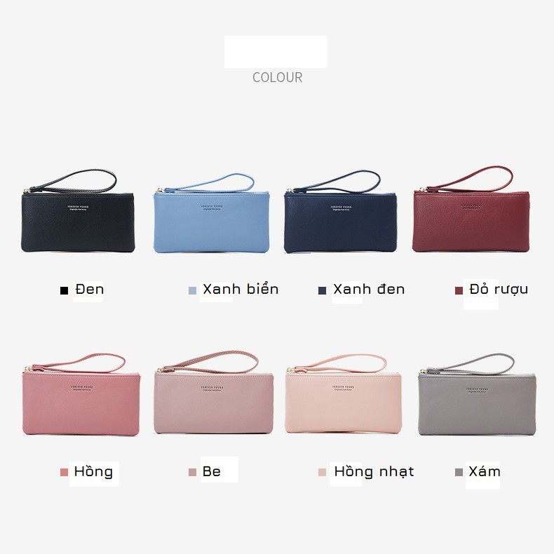 ví Forever Young mẫu dài xinh đựng vừa điện thoại 6,2inch, thẻ ngân hàng, tiền mặt, giấy tờ dễ dàng di chuyển - VI00330 | BigBuy360 - bigbuy360.vn