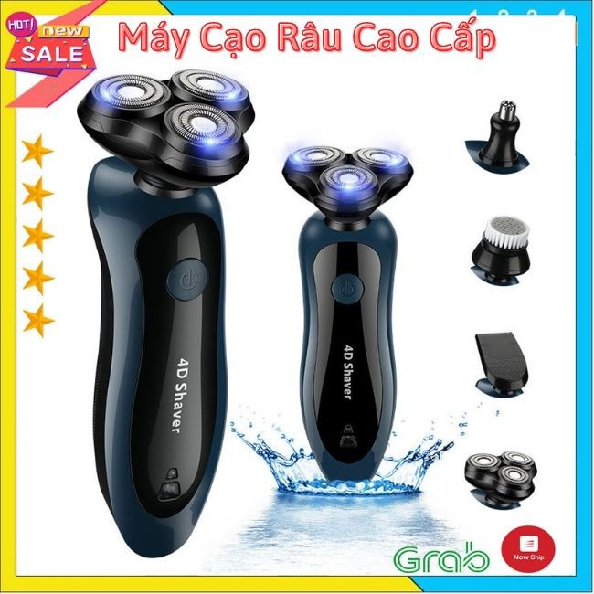 Máy Cạo Râu Nam  3 Lưỡi Xoay Cao Cấp Shaver 4D Chống Nước IPX7 Chính Hãng