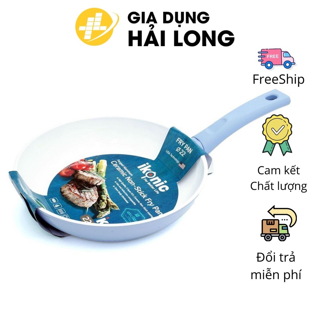 Chảo chống dính bếp từ sâu lòng tráng sứ IKONIC IK81 - Bảo hành 2 năm 1 đổi 1