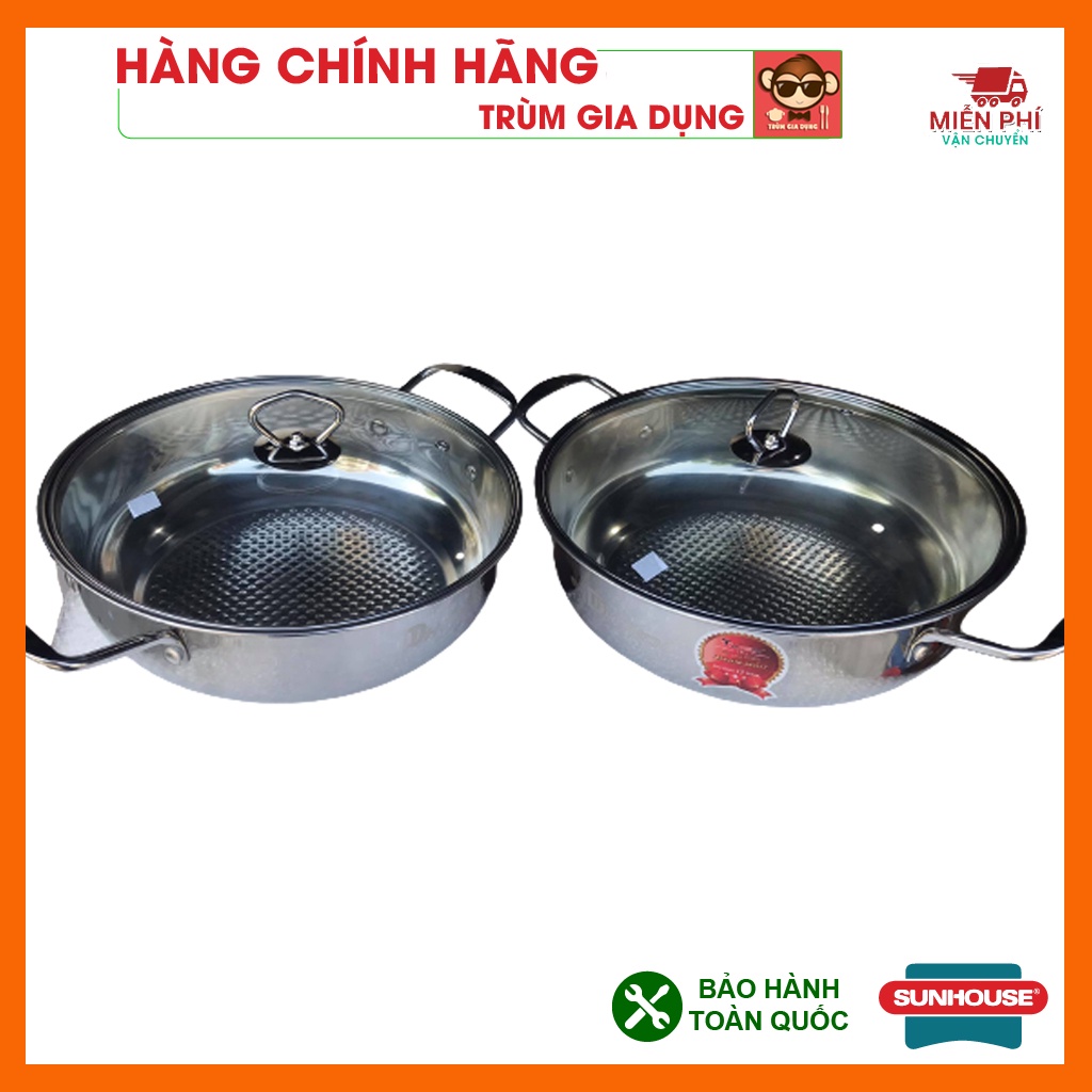 Nồi lẩu inox 304 đáy từ, dùng trên mọi loại bếp, phù hợp ăn lẩu, nấu canh, xào thực phẩm, bảo hành bởi Trùm Gia Dụng