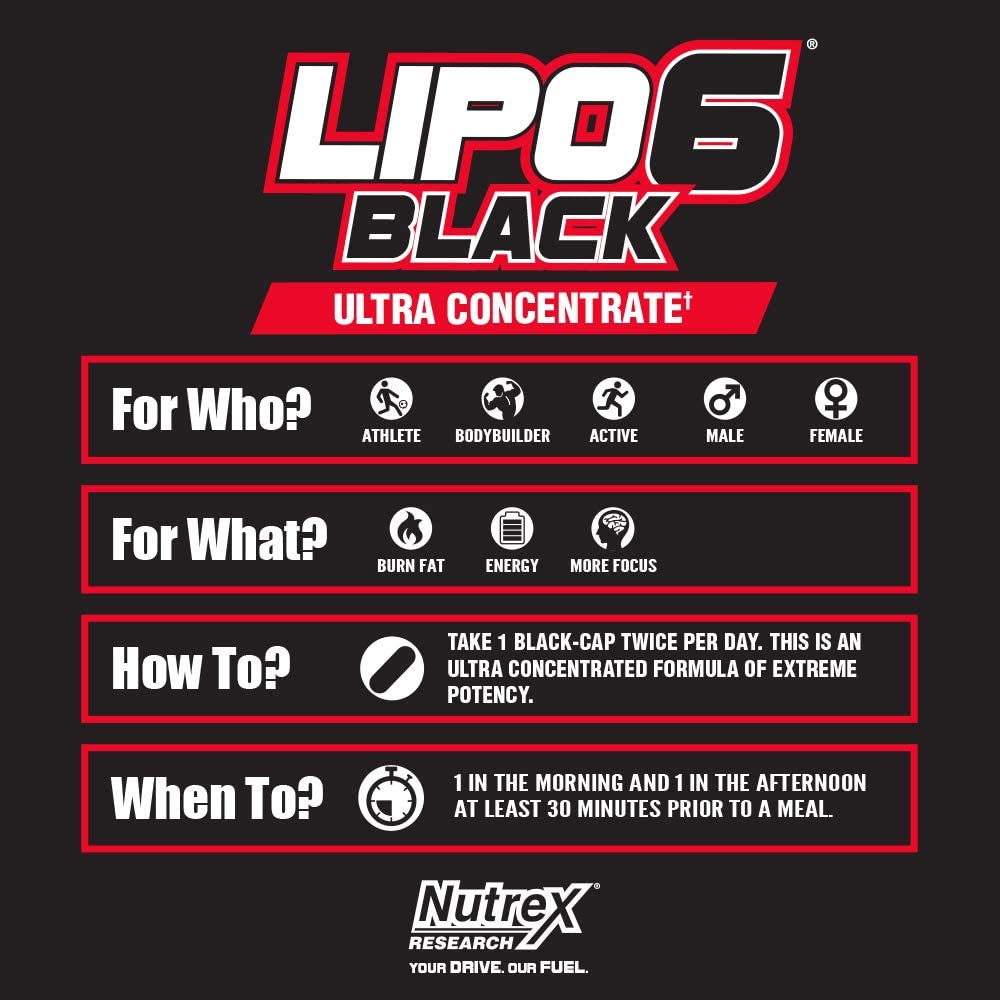 Nutrex RESEARCH Lipo 6 Black Ultra Concentrate 60 viên - Giảm cân, Đốt mỡ, Cắt nét Lipo-6 Nutrex