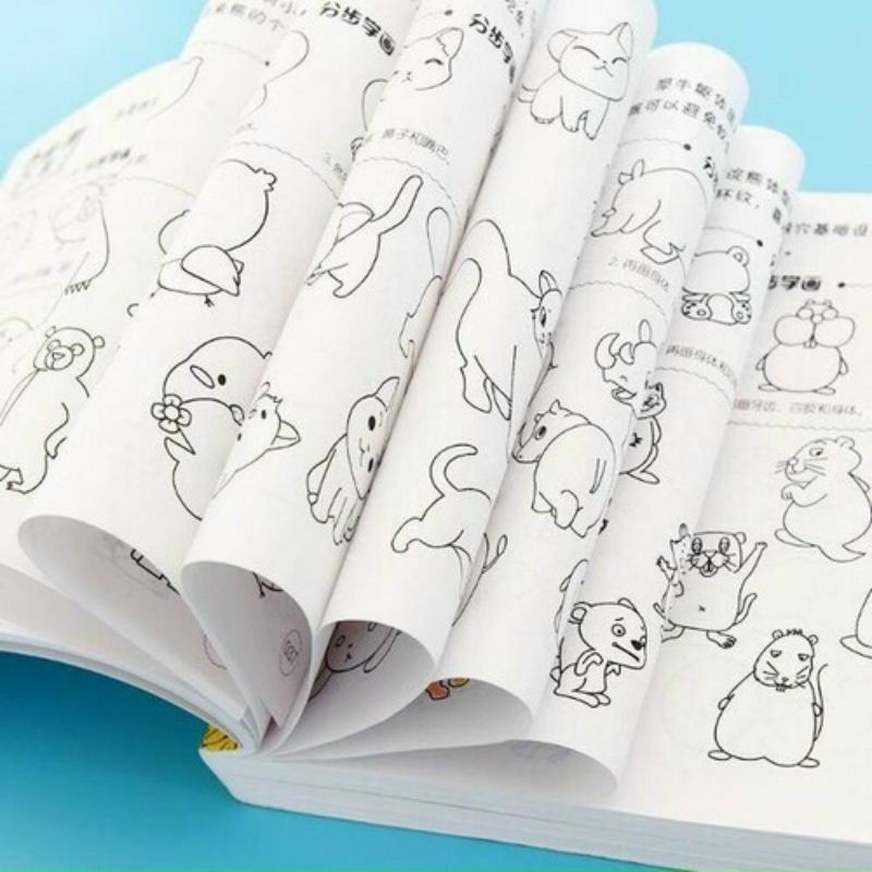 Bộ sách tập tô màu 5000 hình con vật kèm hộp bút chì màu cho bé
