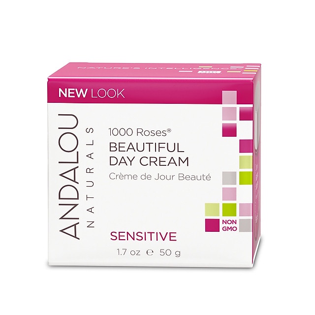 Kem Dưỡng Da Ban Ngày Cho Da Nhạy Cảm Andalou Naturals 1000 ROSES Beautiful Day Cream 50g - Bao bì không đẹp