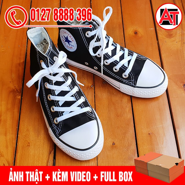 [KÈM HỘP HÃNG] Giày Thể Thao CV Classic Đen Trắng Cổ Cao Nam Nữ