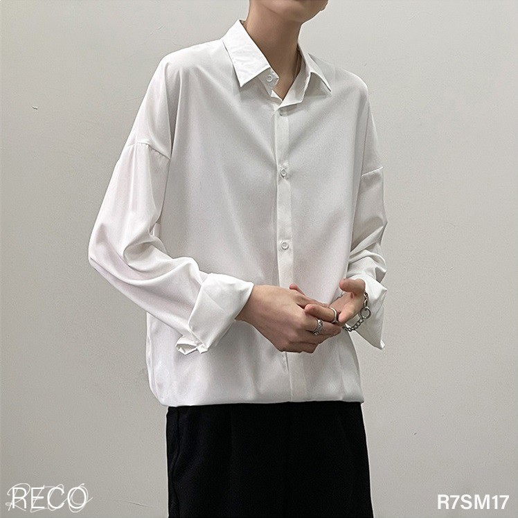 Áo sơ mi nam nữ Hàn Quốc cao cấp dáng rộng dài tay Shirt Loose R7SM17 Unisex
