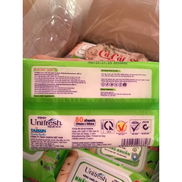 Combo 10 gói khăn ướt unifresh 80 tờ