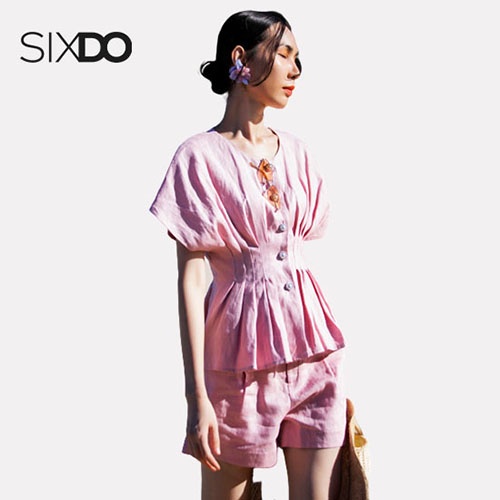 Áo nữ linen cánh dơi ôm eo SIXDO