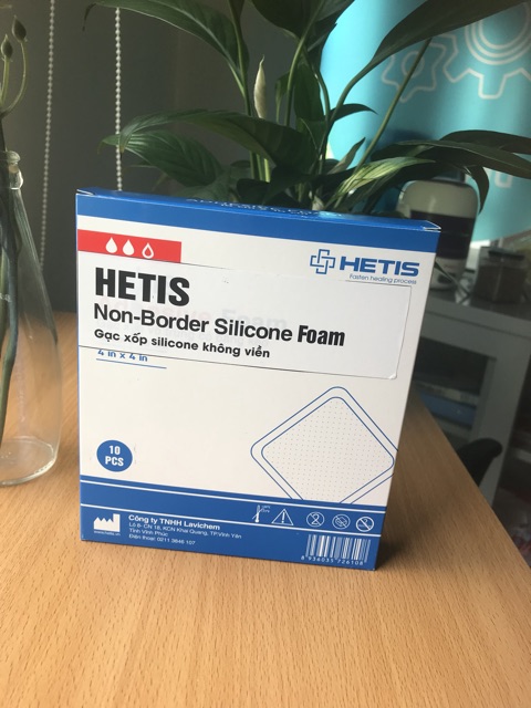 Hộp 10 miếng Gạc xốp Silicone không viền HETIS Non-Border Silicone Foam (Nhiều size)