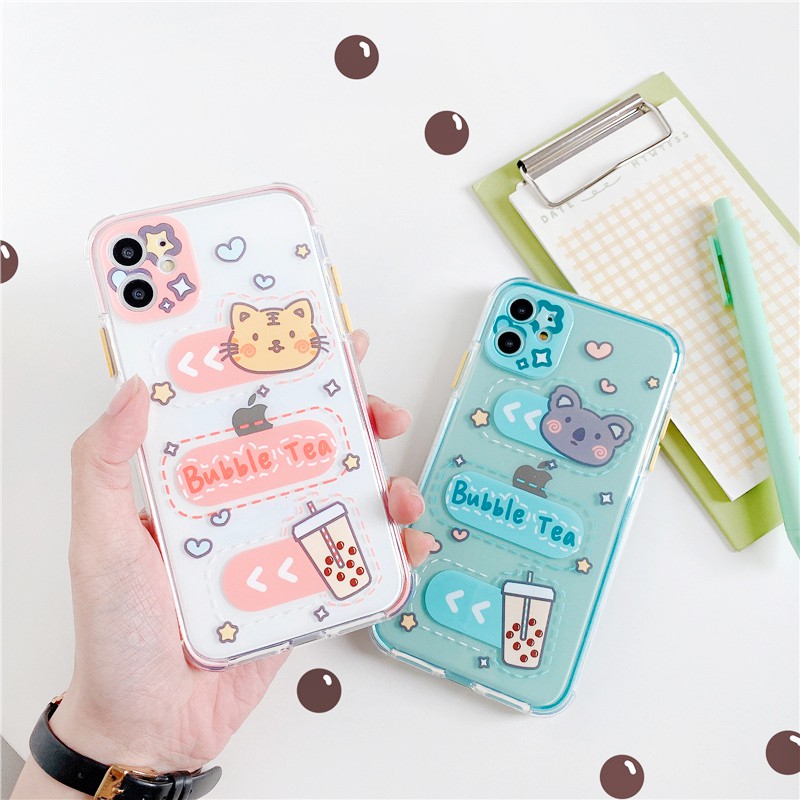 Ốp lưng iphone Bubble Tea viền màu chống trượt 6/6plus/6s/6splus/7/7plus/8/8plus/x/xr/xs/11/12/13/pro/max/plus/promax | BigBuy360 - bigbuy360.vn