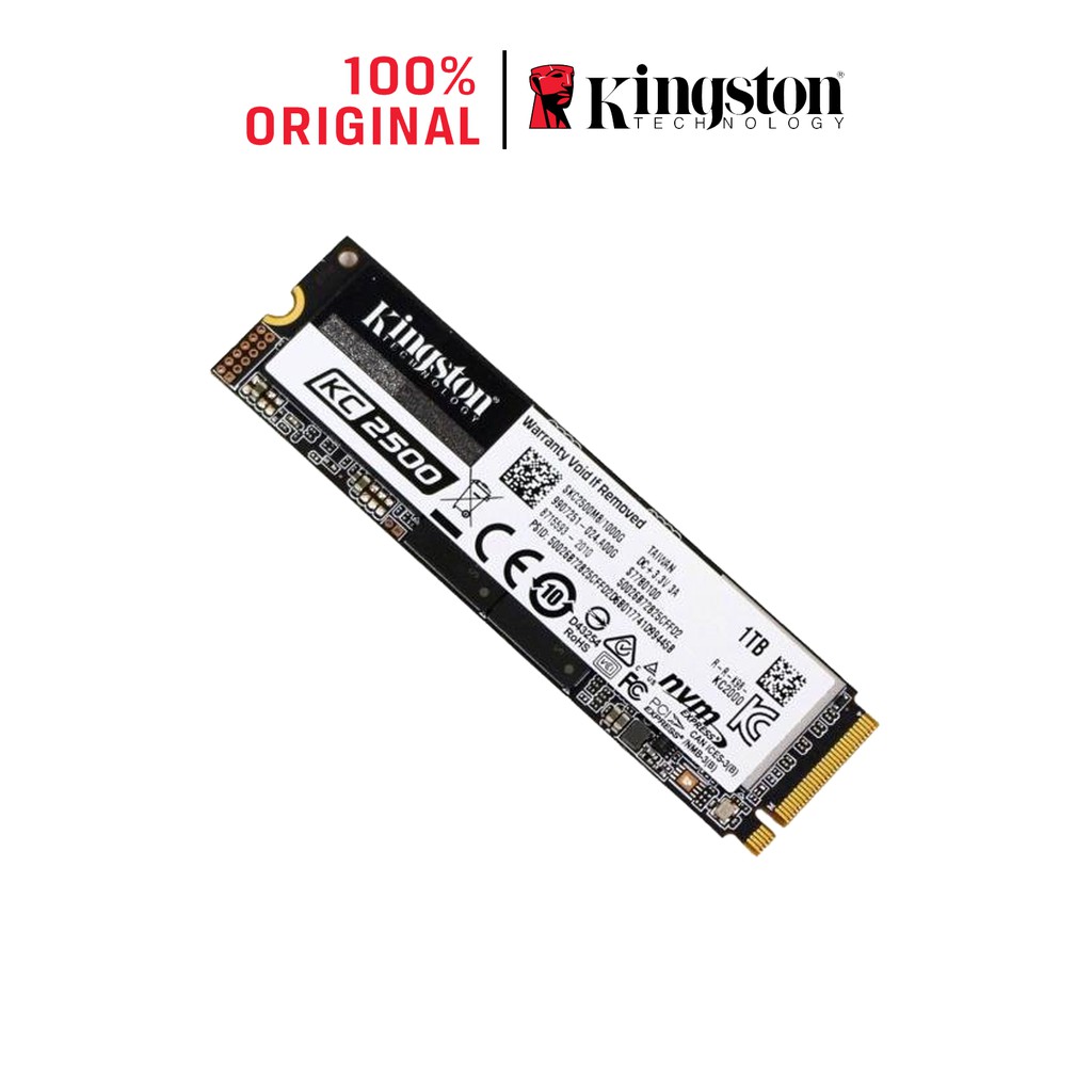 Ổ cứng SSD Kingston 1000Gb KC2500 M.2 2280 NVME PCIe Đọc 3500MB/s-Ghi 2500MB/s -SKC2500M8/1000G