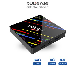 Đầu tivi Pulierde H96 Max+ Android 9.0 DDR 4G Flash 64G 5.8GHz WiFi RK3328 4K