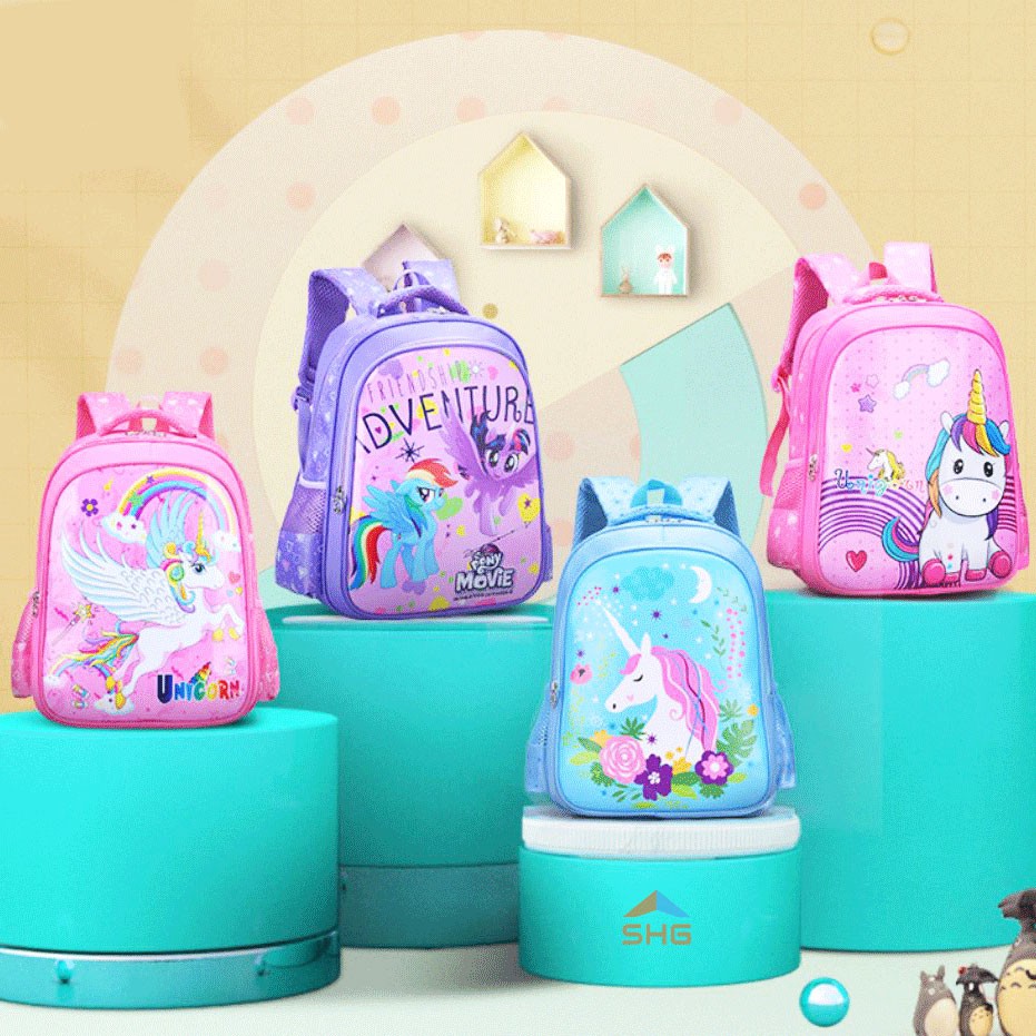 [BECON STORE] BALO HỌC SINH TIỂU HỌC 2 NGĂN LỚN PONY, ELSA, KITTY CHO BÉ GÁI ,ĐƯỜNG MAY RẤT DÀY VÀ ĐỀU