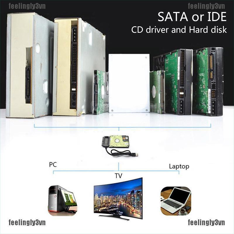 Cáp chuyển đổi SATA / PATA / IDE sang USB 2.0 3C cho ổ cứng 2.5 / 3.5 TO