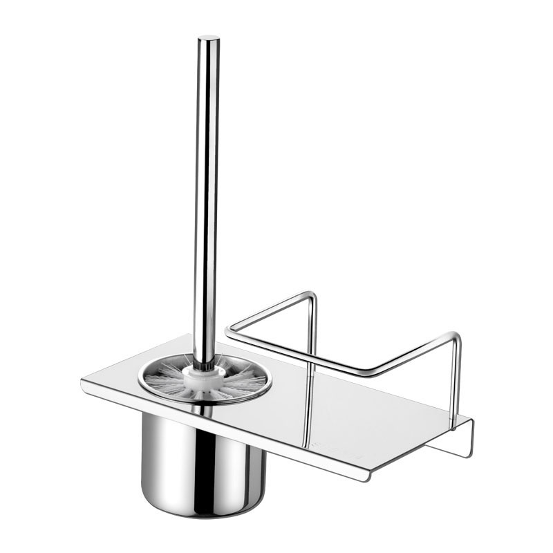 Cọ chà rửa toilet XINKUNLON thép không gỉ 304 sử dụng kép có khay giữ sử dụng cho gia đình