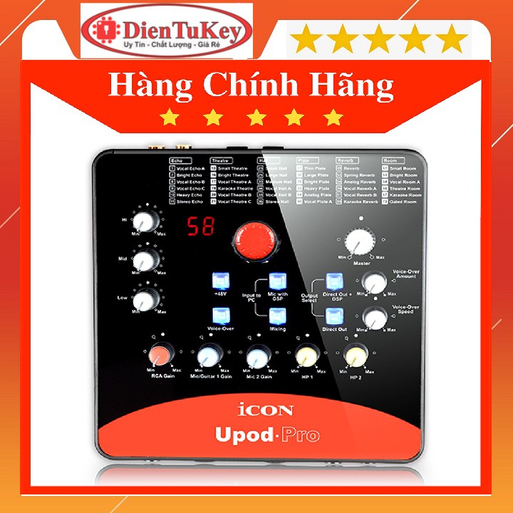 Sound Card Icon Upod Pro 72 hiệu ứng thu âm chuyên nghiệp - Đầy đủ phụ kiện - Hàng Chính Hãng BH 12TH