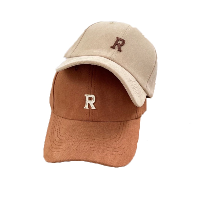 Mũ LINJW thêu chữ R phong cách Hàn Quốc 2021 trẻ trung