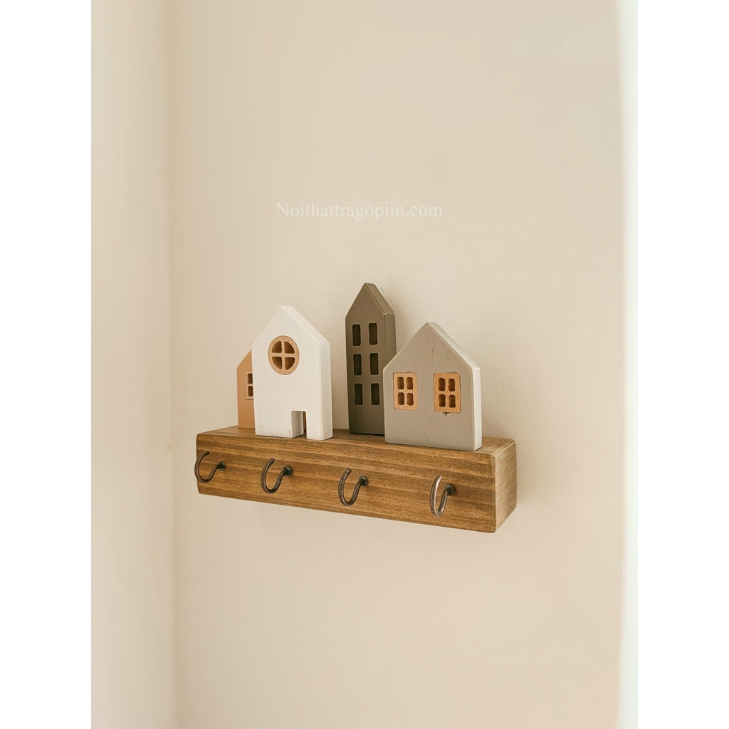 Móc gỗ treo chìa khóa ngôi nhà mẫu 01 và 02