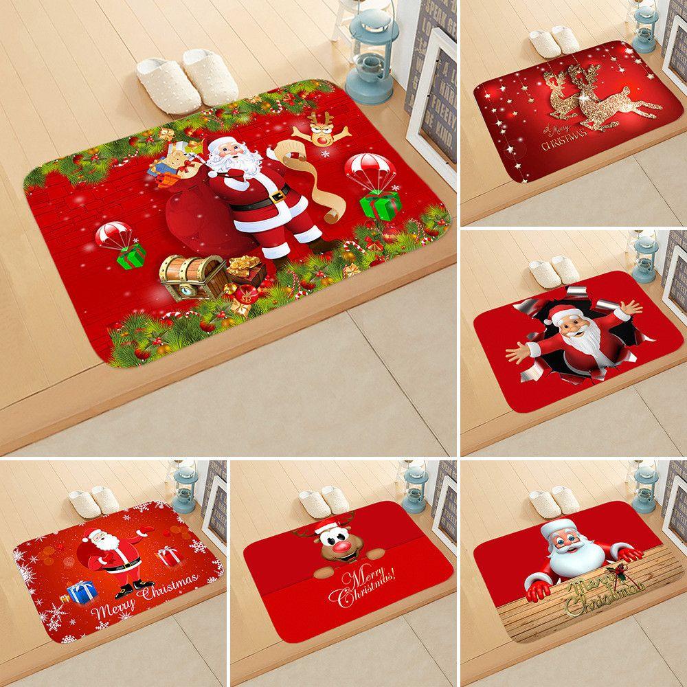 Thảm Chùi Chân Chống Trượt Hình Ông Già Noel Trang Trí Nhà Cửa Dịp Giáng Sinh Năm Mới