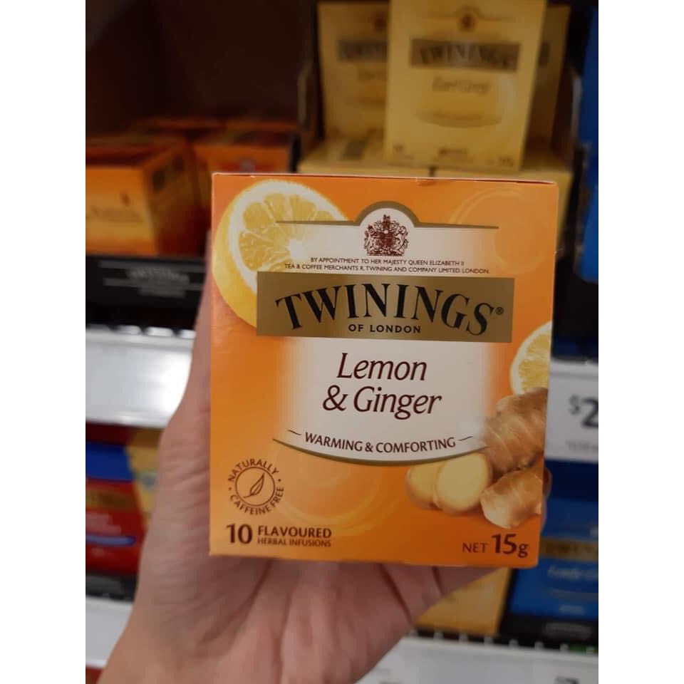 Trà túi lọc TWININGS có 7 mùi vị ( Green Tea, Hoa Cúc, Bạc Hà, English Breakfast, Chanh & Gừng, Earl Grey,...)