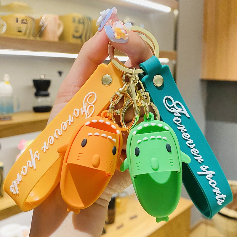 Hoạt Hình Móc Khóa Hình Dép Hình Cá Mập Sáng Tạo