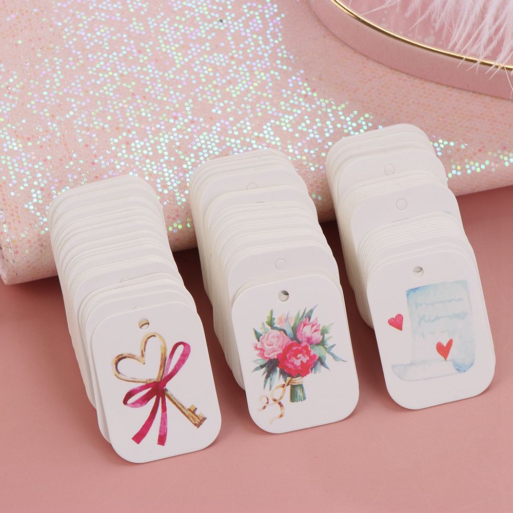 Bộ thẻ làm tag nhãn YIYU bằng giấy thủ công treo gói quà trang trí đám cưới lễ tình nhân DIY