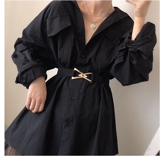 SmileFairyCC【COD &amp; Hàng Có Sẵn】Thắt Lưng Nữ Thắt Lưng Co Giãn Hình Tam Giác Trang Trí Đầm Len/Đầm sweater Đơn Giản Dành Cho Nữ