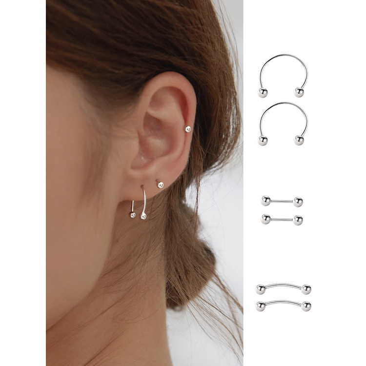 Khuyên Tai Xoắn Ốc Bằng Thép Không Gỉ Phong Cách Tối Giản Cho Nam Và Nữ