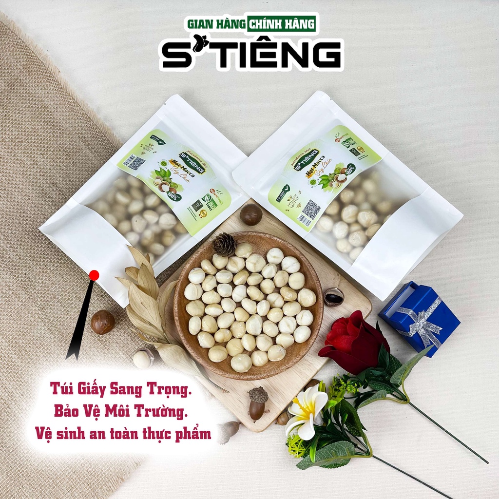 250Gr Nhân Hạt MACCA Tách Vỏ Làm Sữa, Ngủ Cốc STIÊNG Giòn Ngon