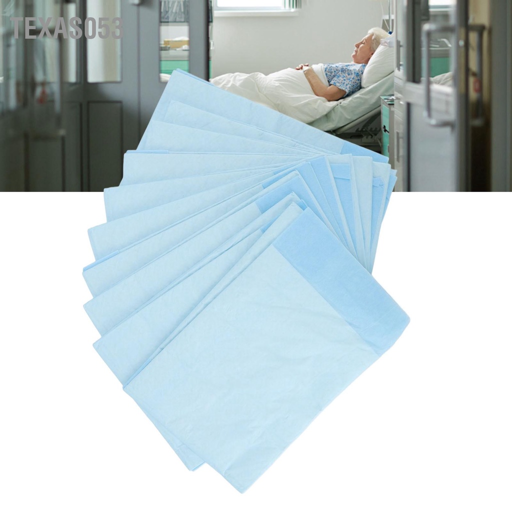 [Hàng mới về] 10 pcs Tấm lót giường dùng một lần thấm hút Không kiểm soát êm ái nhẹ nhàng cho người già Thai sản（60*90cm）【Texas053】