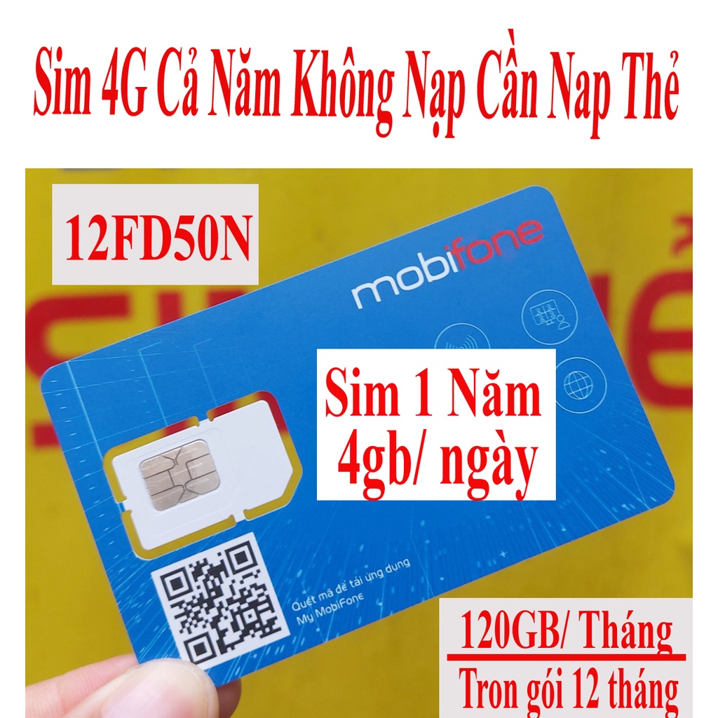 Sim 4G Mobifone 21G12 trọn gói 14 Tháng không nạp thẻ