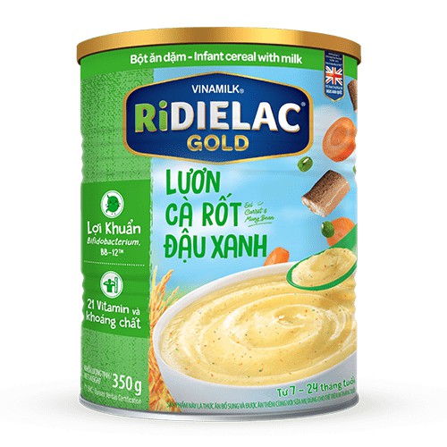 Bột ăn dặm RIDIELAC GOLD lon 350g đủ vị