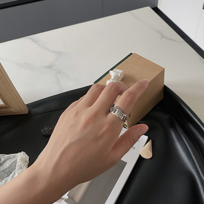 Nhẫn Dây Xích Vũ Trụ 1910024Nhẫn Hở Dễ Phối Đồ Phong Cách Hip Hop Cá Tính