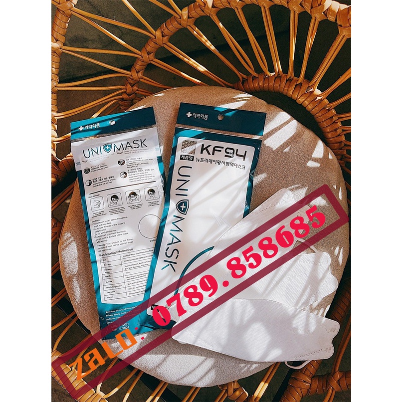 Giá xưởng_Set 50 khẩu trang 4D chuẩn Hàn QuốcUNIMASK KF94 chống bụi mịn, kháng khuẩn.