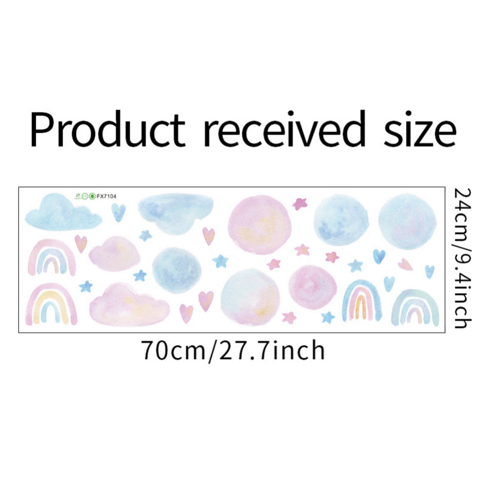 Sticker Dán Tường Họa Tiết Đám Mây Và Ngôi Sao Màu Nước Dùng Trang Trí Phòng Ngủ