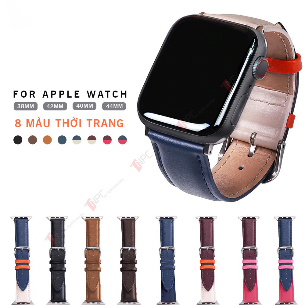 [𝑴𝒐̛́𝒊 𝒓𝒂 𝒎𝒂̆́𝒕 2020] Dây Da Apple Watch 2 Màu Thời Trang Dành Cho Series SE | 6 | 5 | 4 | 3 | 2 | 1 38mm 42mm 40mm 44mm