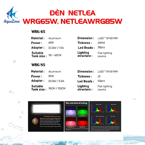 Đèn thủy sinh Netlea WRG 65W, 85W tích hợp quạt tản nhiệt hiệu quả cao