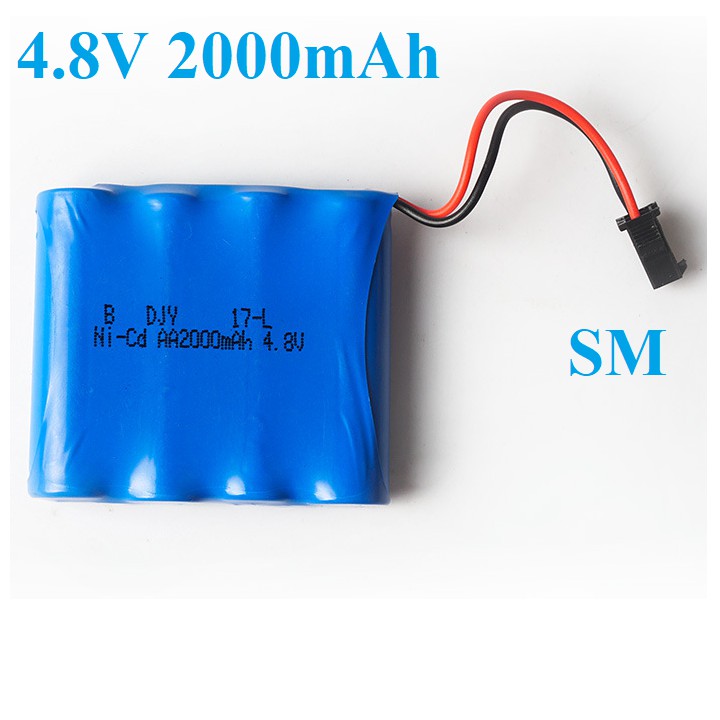 Pin sạc xe mô hình điều khiển từ xa 4.8v dung lượng 2000mah cổng nối SM