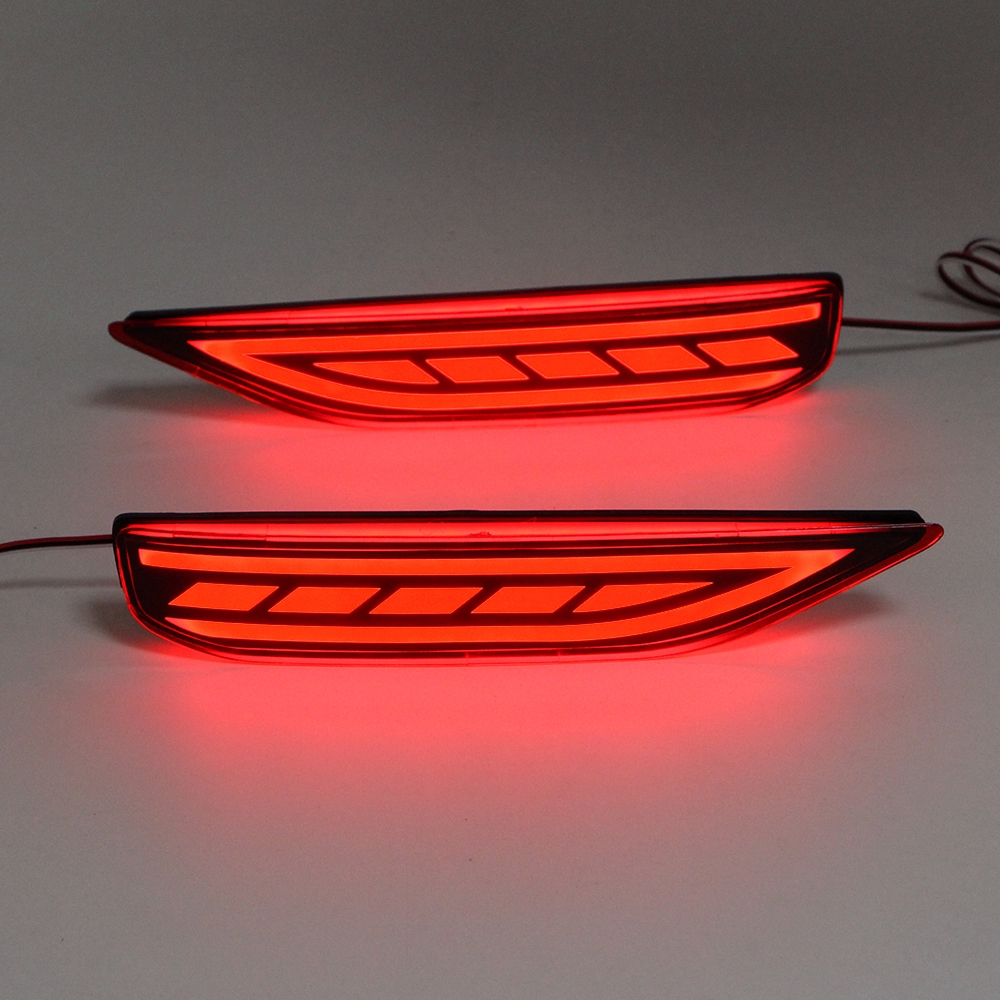 For Mitsubishi Xpander 2017-2019 LED Reflector Rear Bumper Tail Light Driving Tail Lamp w/ Stop Brake Signal Red Lens #B